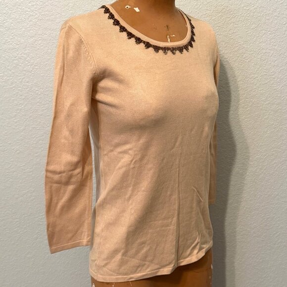 Lot 2 Vintage Y2K Womens Top Sweater XS / Petite Beaded Blouse Fairy Knit - Picture 13 of 16